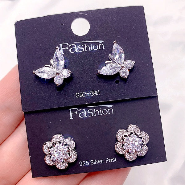 Wholesale Earrings Random 10 Pairs Micropaved Zircon Copper JDC-ES-Pabo002