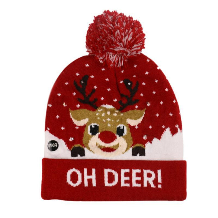 Wholesale Hat Acrylic Christmas Kids Santa Elk Knitting MOQ≥2 JDC-FH-WJX002