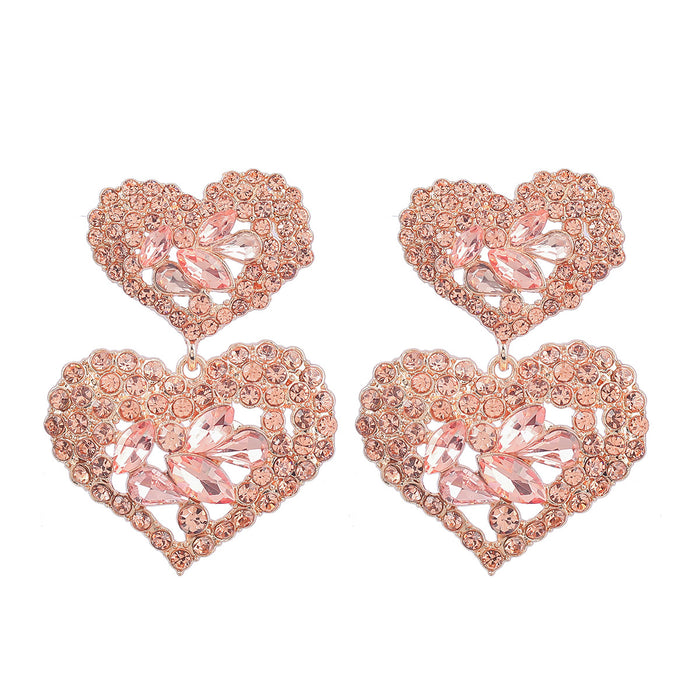 Jewelry WholesaleWholesale Multilayer Heart Shaped Alloy Color Rhinestone Earrings JDC-ES-JL944 Earrings 氿乐 %variant_option1% %variant_option2% %variant_option3%  Factory Price JoyasDeChina Joyas De China