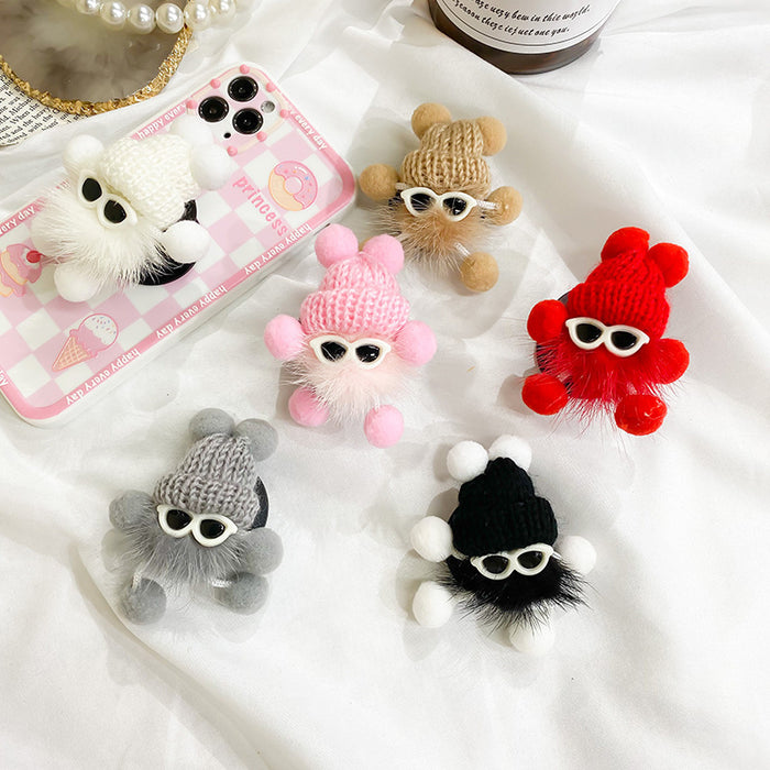 Wholesale Doll Sunglasses Knitted Cell Phone Airbag Holder JDC-PS-BaiY041