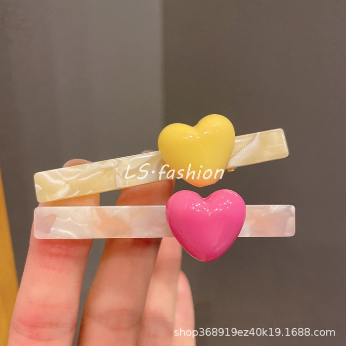 Jewelry WholesaleWholesale Sweet Candy Color Heart Hairpin Side Clip JDC-HC-LiS008 Hair Clips 栎尚 %variant_option1% %variant_option2% %variant_option3%  Factory Price JoyasDeChina Joyas De China