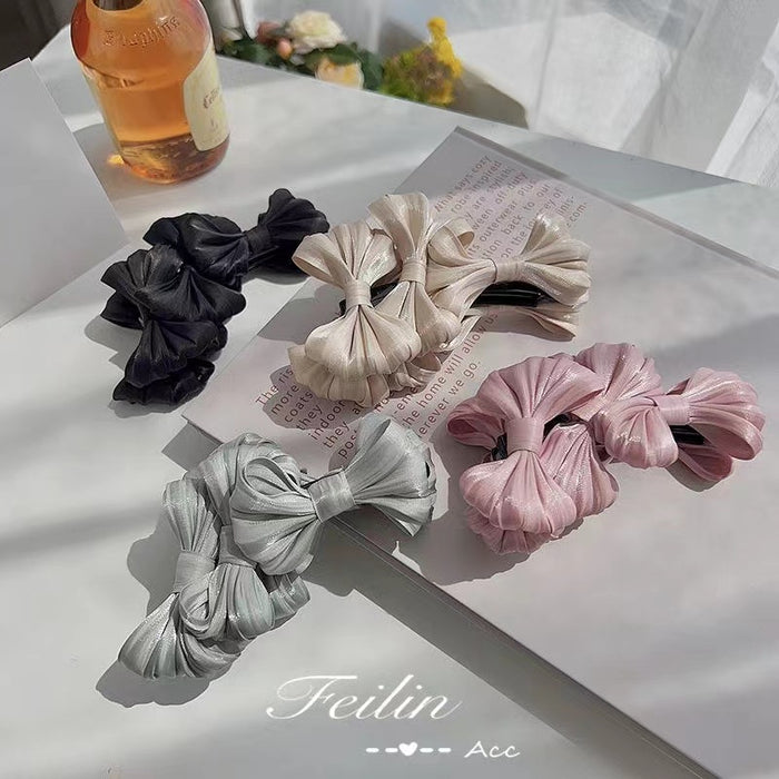 Wholesale hairpin cloth bow banana vertical clip JDC-HC-QZ001