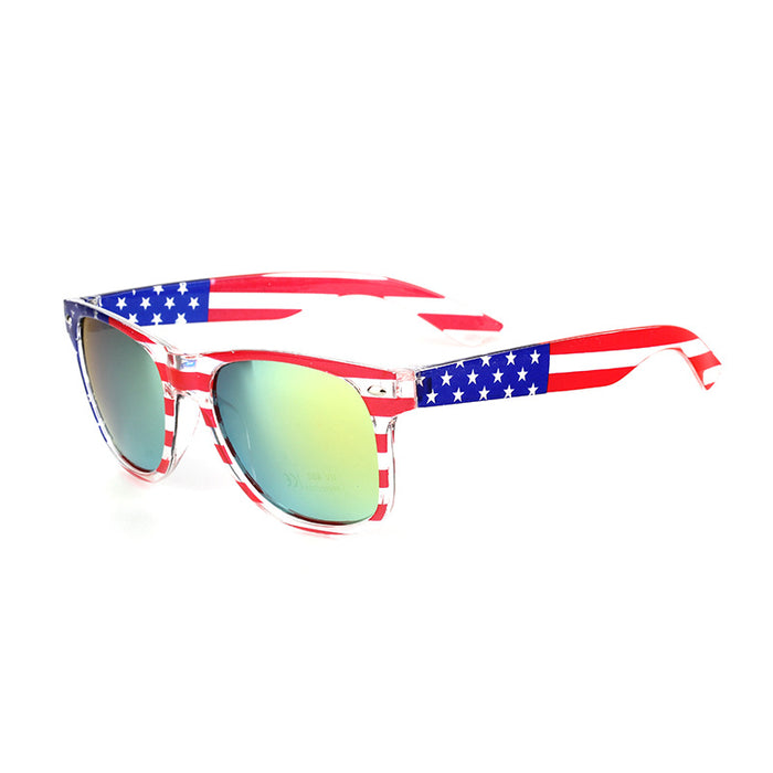 Wholesale 4th of July Classic Rice Nail Transparent American Flag Sunglasses Independence Day JDC-SG-ZuoL001