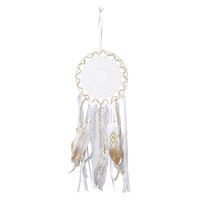 Wholesale Gold Feather Lace Home Dreamcatcher Wall Hanging Wall Decoration MOQ≥2 JDC-DC-MengS034