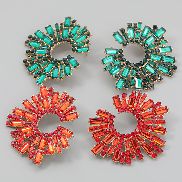 Wholesale Alloy Diamond Sunflower Earrings Alloy and Rhinestone JDC-ES-JL1068