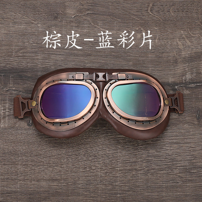 Wholesale Goggles ABS PU Frame PC Lens Retro Windproof Motorcycle MOQ≥2 JDC-SG-XunLong004