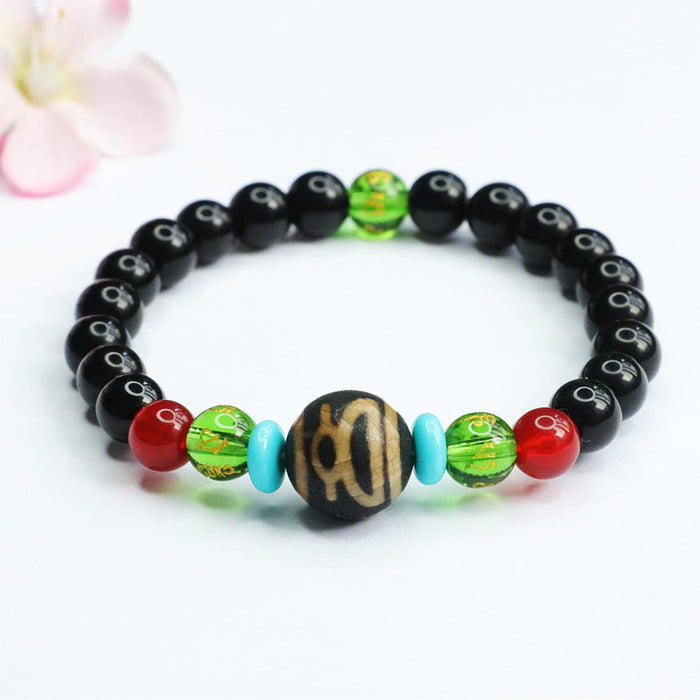 Wholesale god of wealth dzi bracelet black onyx bracelet diy jewelry JDC-BT-JuanY005