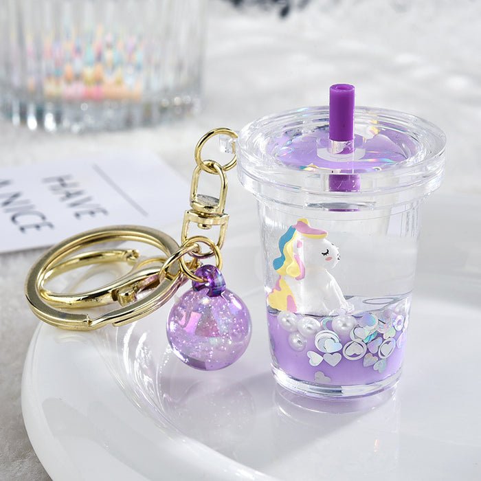 Wholesale Keychain Acrylic Cute Cartoon Quicksand Bottle MOQ≥2 JDC-KC-XLu012