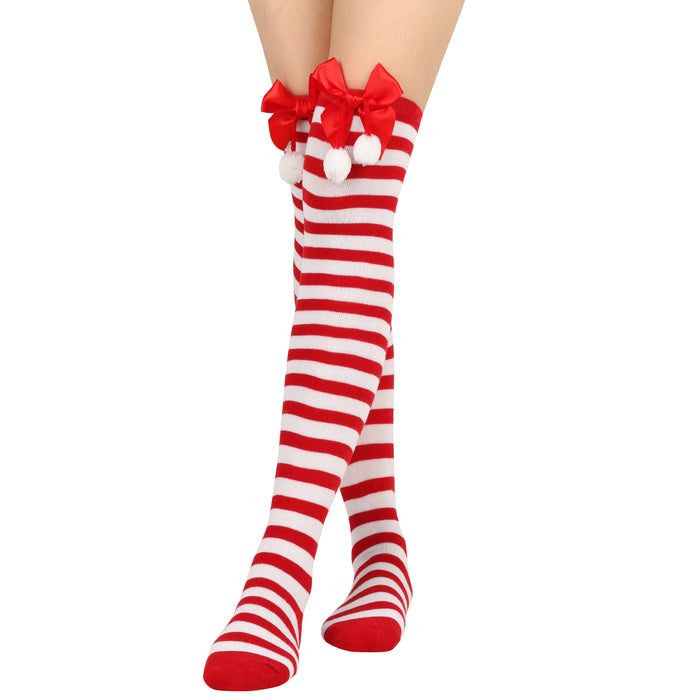 Wholesale Sock Polyester Cotton Christmas Socks Balls Over the Knee JDC-SK-XQ027