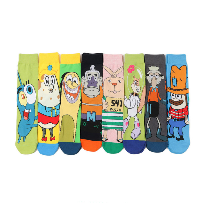 Wholesale Sock 70% Cotton Mid Tube Cartoon Cute Antibacterial Sweat Absorb (M) JDC-SK-HuiHe032