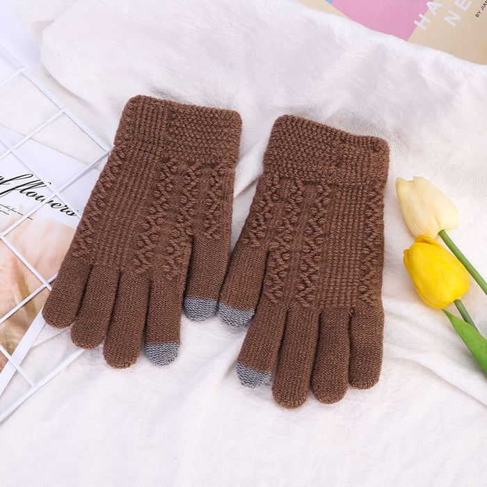 Wholesale Gloves Acrylic Thick Knit Split Finger Warm JDC-GS-HaiL008