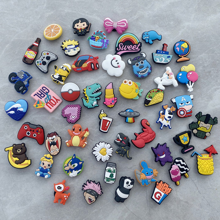 Wholesale Croc Charms Random 100pcs Cartoon Cute PVC DIY Accessories (M) JDC-CCS-YiiShang007