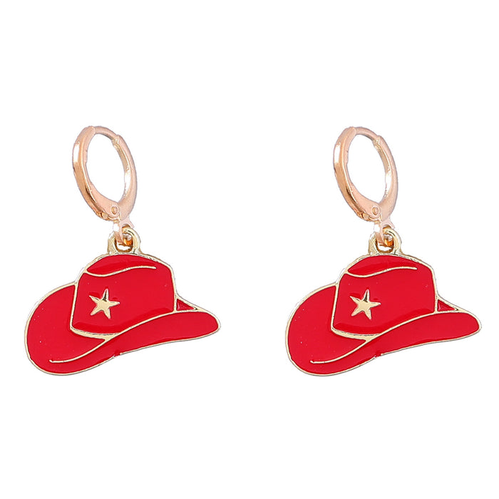 Wholesale Earrings Alloy Drip Cowboy Hat Fashion JDC-ES-JL1054