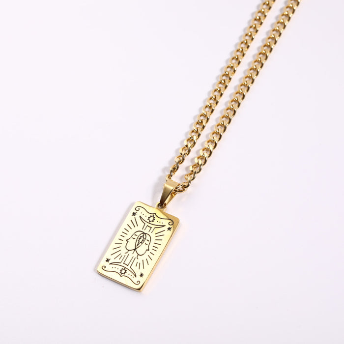 Jewelry WholesaleWholesale Constellation Pendant Stainless Steel Gold Plated Necklace JDC-NE-Jif052 Necklaces 集沣 %variant_option1% %variant_option2% %variant_option3%  Factory Price JoyasDeChina Joyas De China