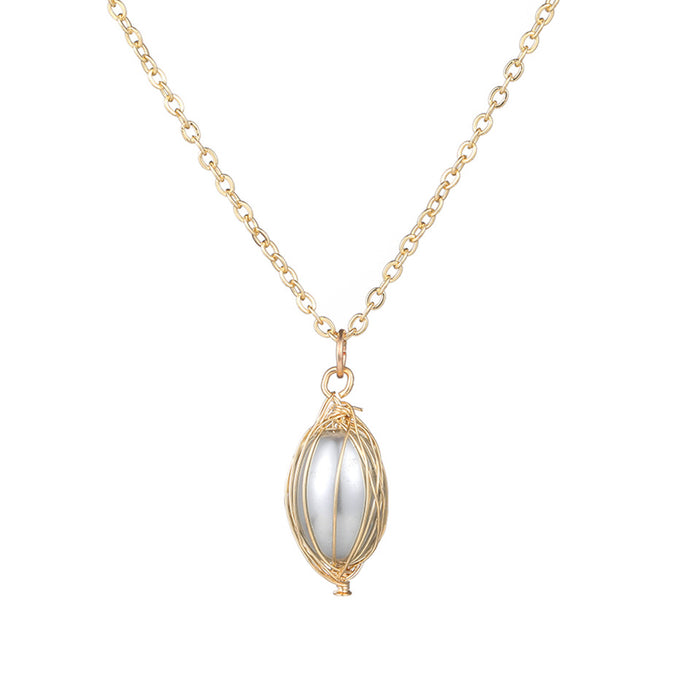 Jewelry WholesaleWholesale locked pearl single layer gold alloy necklace JDC-NE-KJ211 Necklaces 坤杰 %variant_option1% %variant_option2% %variant_option3%  Factory Price JoyasDeChina Joyas De China