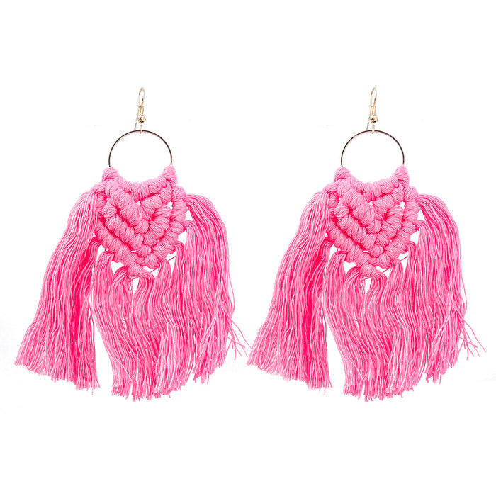 Jewelry WholesaleWholesale Bohemian national style cotton braided Tassel Earrings JDC-ES-JL964 Earrings 氿乐 %variant_option1% %variant_option2% %variant_option3%  Factory Price JoyasDeChina Joyas De China