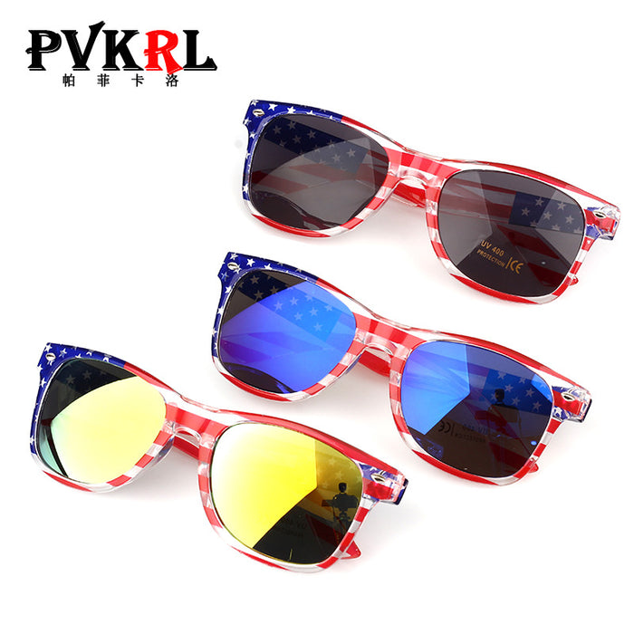 Wholesale 4th of July Classic Rice Nail Transparent American Flag Sunglasses Independence Day JDC-SG-ZuoL001