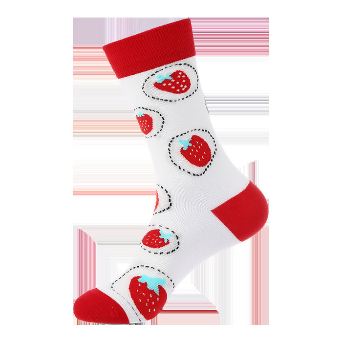 Wholesale Socks Cotton Creative Strawberry Fried Egg Socks MOQ≥5 JDC-SK-XinH016