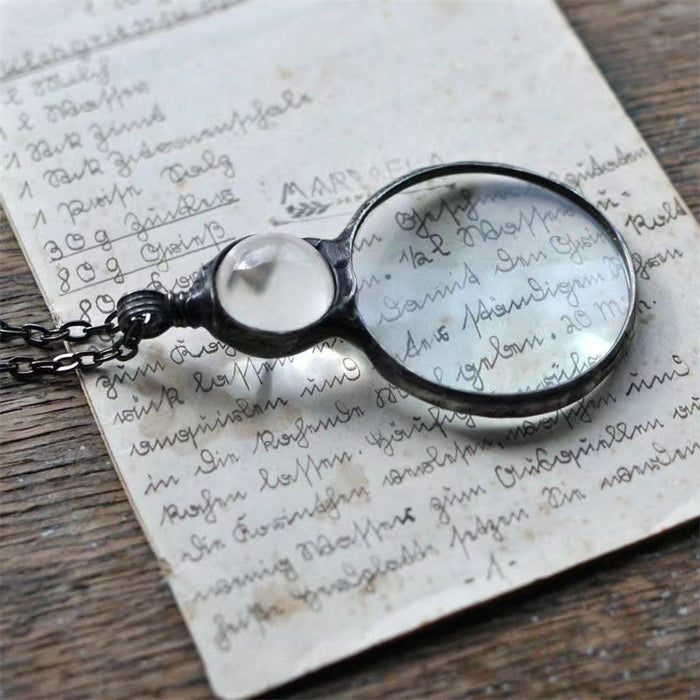 Wholesale magnifying glass pendant necklace gift MOQ≥2 JDC-NE-qianzuo001