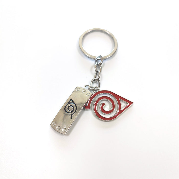 Wholesale Keychains For Backpacks Keychain Xiao Tissue Red Cloud Pendant Konoha Logo Alloy Pendant (M) MOQ≥2 JDC-KC-ZhenL001