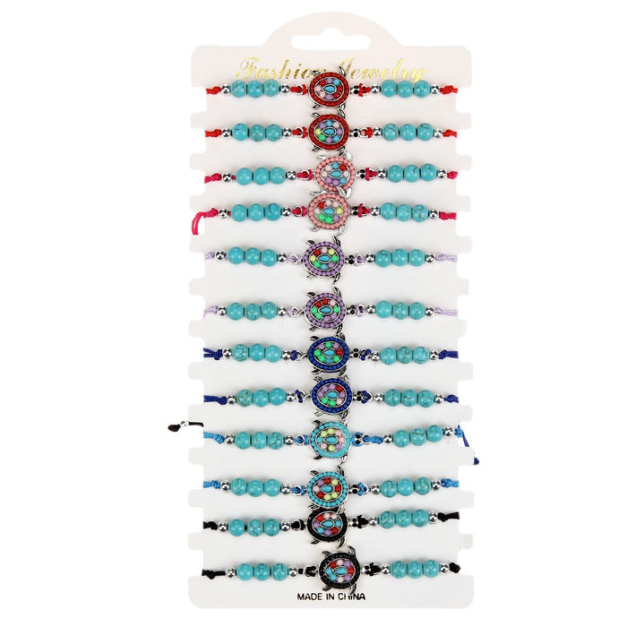 Wholesale Blue Turquoise Hand Tandem Braided Colorful Bracelet JDC-BT-ZheQ026