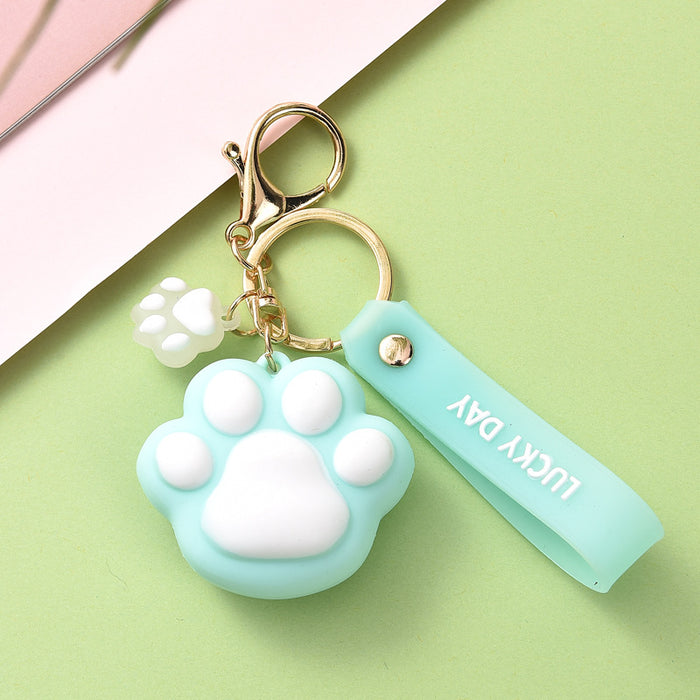 Wholesale Keychains PVC Cartoon Creative Cat Claw Cute MOQ≥2 JDC-KC-KeQ001