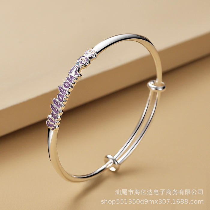 Wholesale silver plated star dew cute bunny bracelet JDC-BT-HYD005