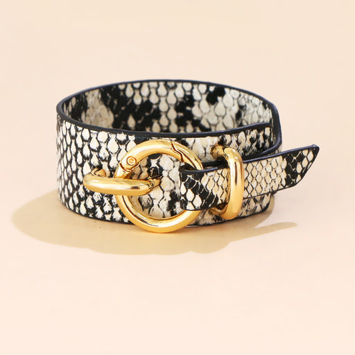 Jewelry WholesaleWholesale snakeskin leopard print bracelet imitation leather adjustable bracelet MOQ≥2 JDC-BT-PK005 Bracelet 帕克 %variant_option1% %variant_option2% %variant_option3%  Factory Price JoyasDeChina Joyas De China