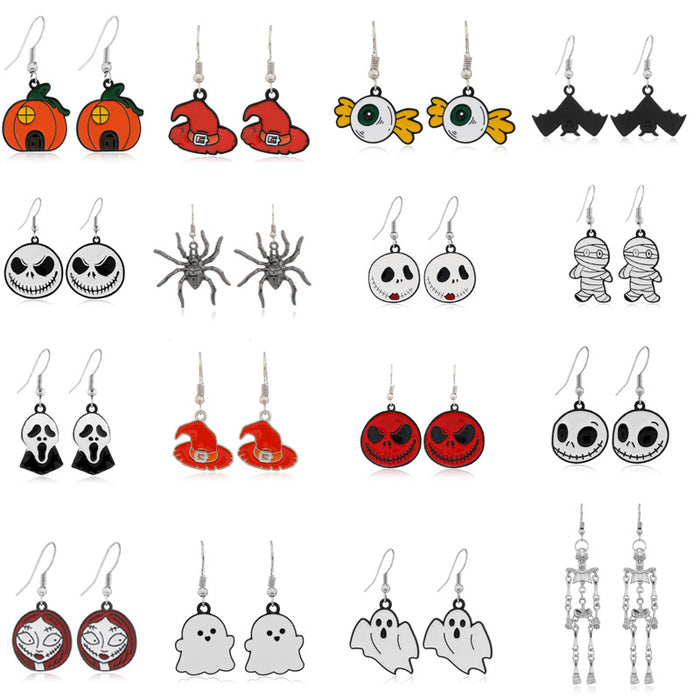 Wholesale Earrings Alloy Halloween Skull Earrings MOQ≥2 JDC-ES-Zuol009