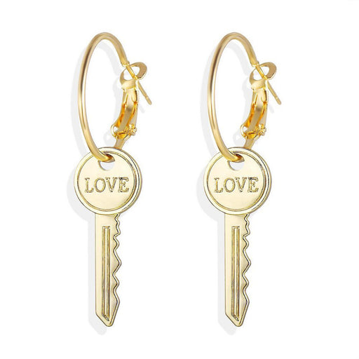 Jewelry WholesaleWholesale key Earrings English letter love key Earrings JDC-ES-XC351 Earrings 夏晨 %variant_option1% %variant_option2% %variant_option3%  Factory Price JoyasDeChina Joyas De China