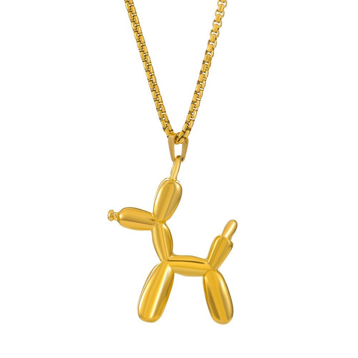 Wholesale Necklaces Titanium Steel Balloon Dog JDC-NE-KAN010