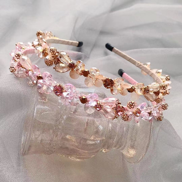 Jewelry WholesaleWholesale full drill headband pure crystal flower hand beaded headband JDC-HD-TanD008 Headband 檀豆 %variant_option1% %variant_option2% %variant_option3%  Factory Price JoyasDeChina Joyas De China