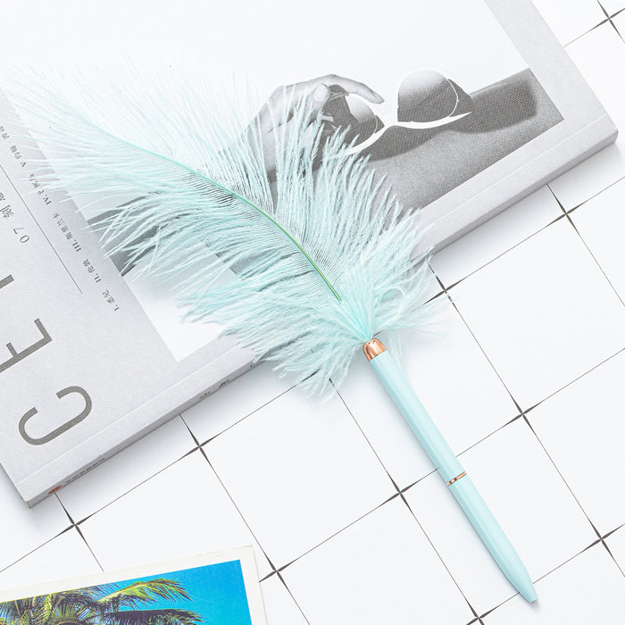 Wholesale feather pen floating graduation design multicolor feather ballpoint pen JDC-BP-Huah037