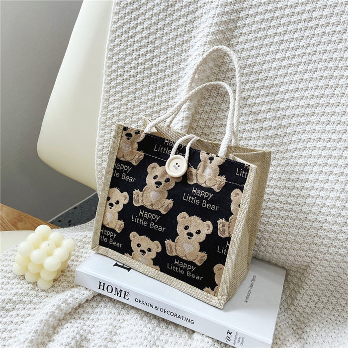 Jewelry WholesaleWholesale Cartoon Canvas Bear Tote Bag JDC-HB-MJ001 Handbags 麦嘉 %variant_option1% %variant_option2% %variant_option3%  Factory Price JoyasDeChina Joyas De China