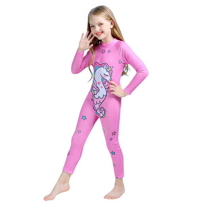 Wholesale Cartoon Kids Swimwear Long Sleeve Beach Suit One Piece Surf Suit JDC-SW-ManT002