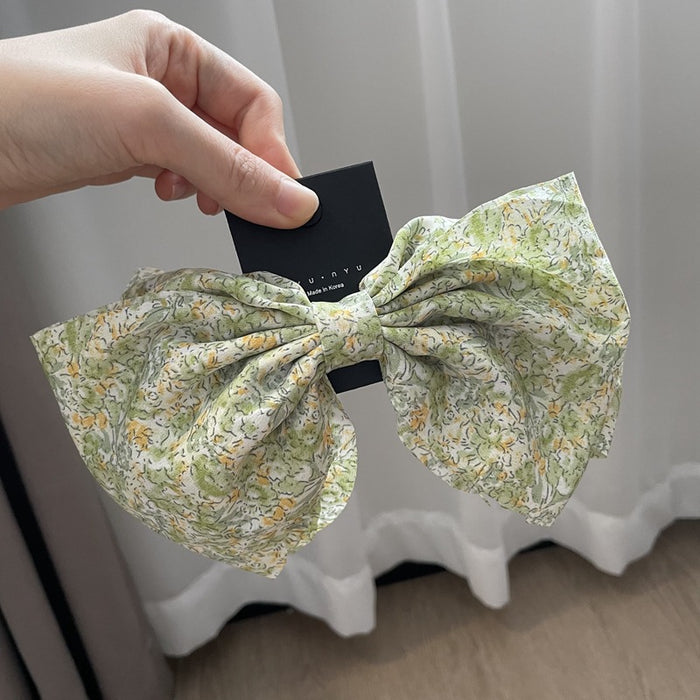 Wholesale hairpin cloth floral double bow spring clip JDC-HC-QZ003