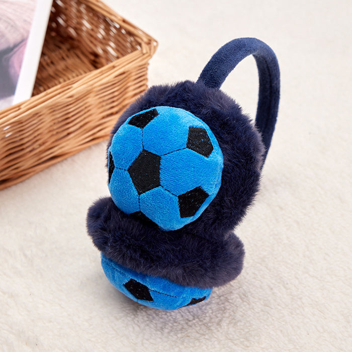 Wholesale Earmuff Plush Warm Cartoon Football Kids Retractable JDC-EF-JiaH007