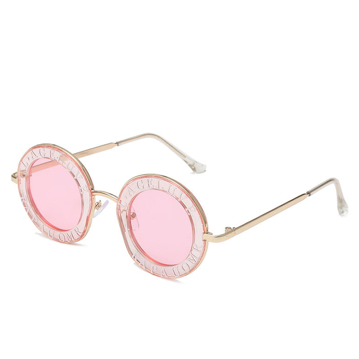 Wholesale round frame women's glasses retro kids sunshade sunglasses JDC-SG-BoL010