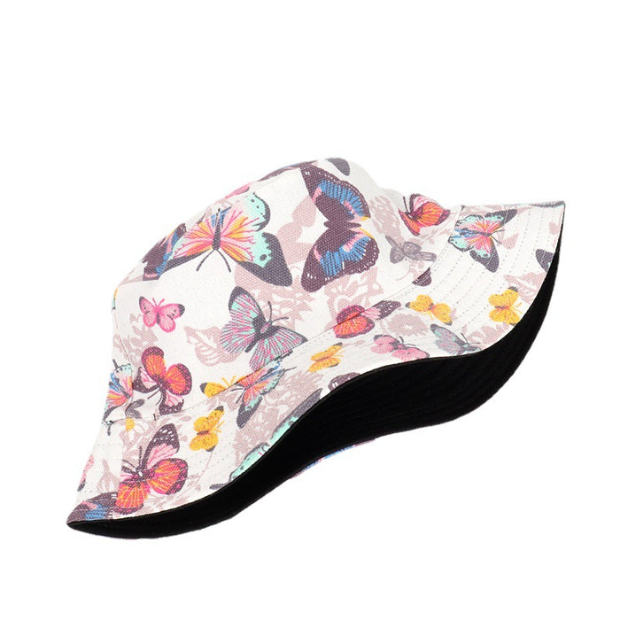 Wholesale Fresh Butterfly Printed Cartoon Canvas Basin Hat JDC-FH-LLan001