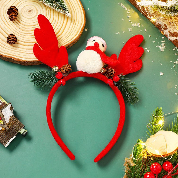 Wholesale Headband Mixed Material Cute Elk Christmas JDC-HD-RUID001