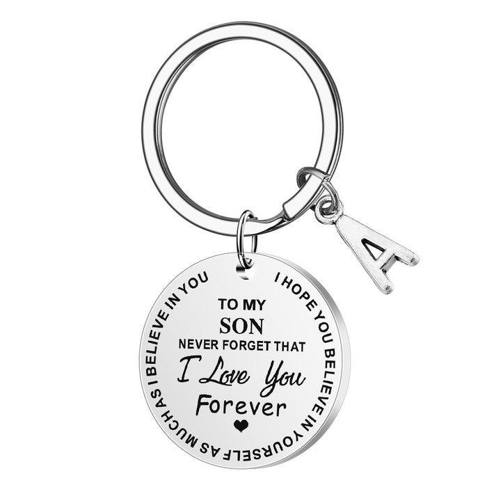 Jewelry WholesaleWholesale stainless steel 26 letter keychain MOQ≥2 JDC-KC-ShangQ009 Keychains 上泉 %variant_option1% %variant_option2% %variant_option3%  Factory Price JoyasDeChina Joyas De China