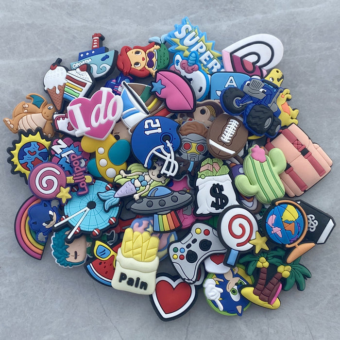 Wholesale Croc Charms Random 100pcs Cartoon Cute PVC DIY Accessories (M) JDC-CCS-YiiShang007