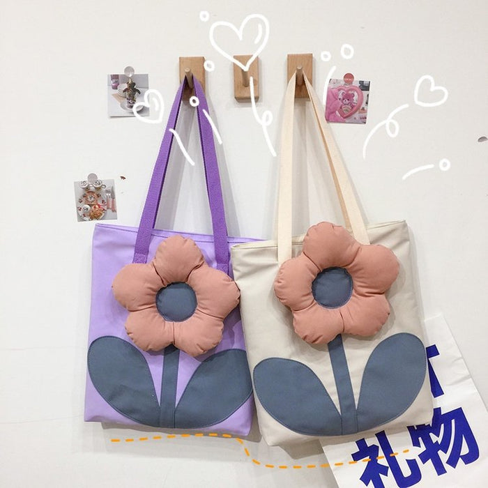 Wholesale nylon funny personality girl student flower shoulder bag JDC-SD-Hanc011