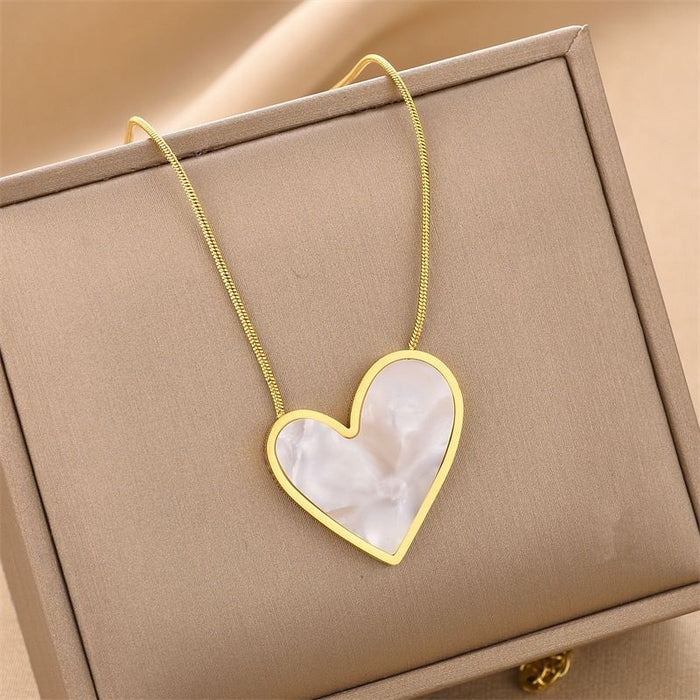 Wholesale Necklaces Titanium Steel Irregular Heart JDC-NE-YanP002