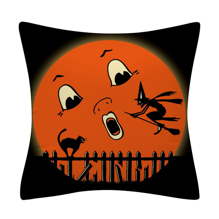 Wholesale Pillowcase Orange Halloween Polyester Pillowcase JDC-PW-Mengde005