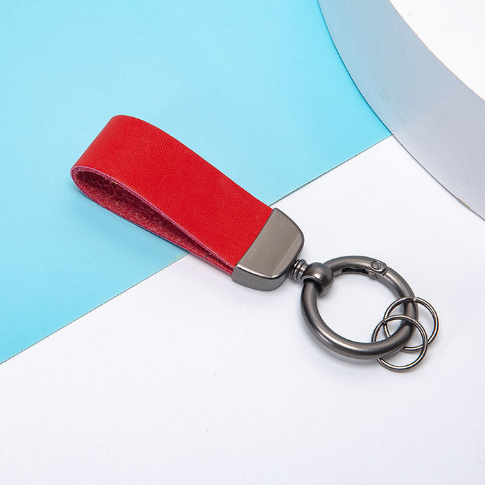 Wholesale Keychains PU Leather Car Simple Solid Color JDC-KC-XingR004