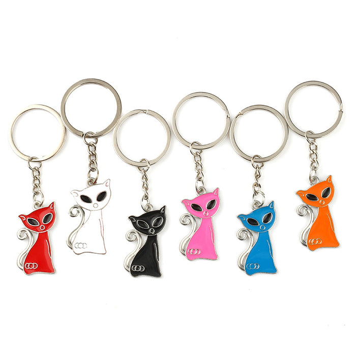 Wholesale Keychain Alloy Cute Cartoon Cat MOQ≥2 JDC-KC-MengO003