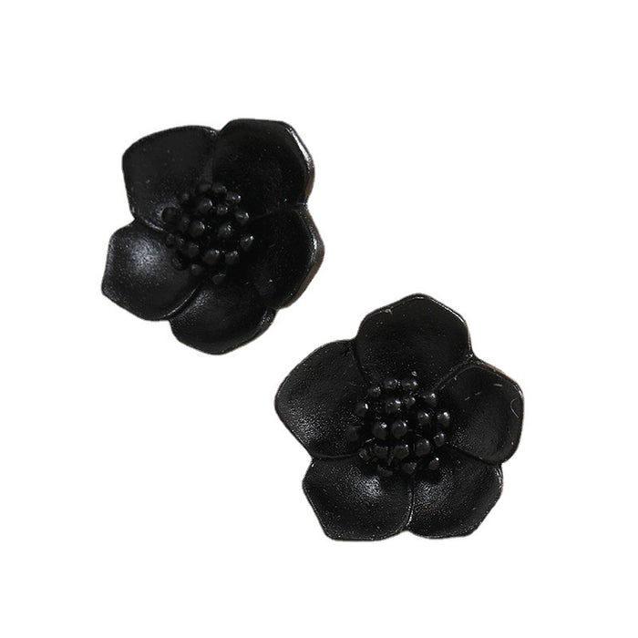 Wholesale Earrings Alloy Spray Painted Flowers MOQ≥2 JDC-ES-KaiQ059