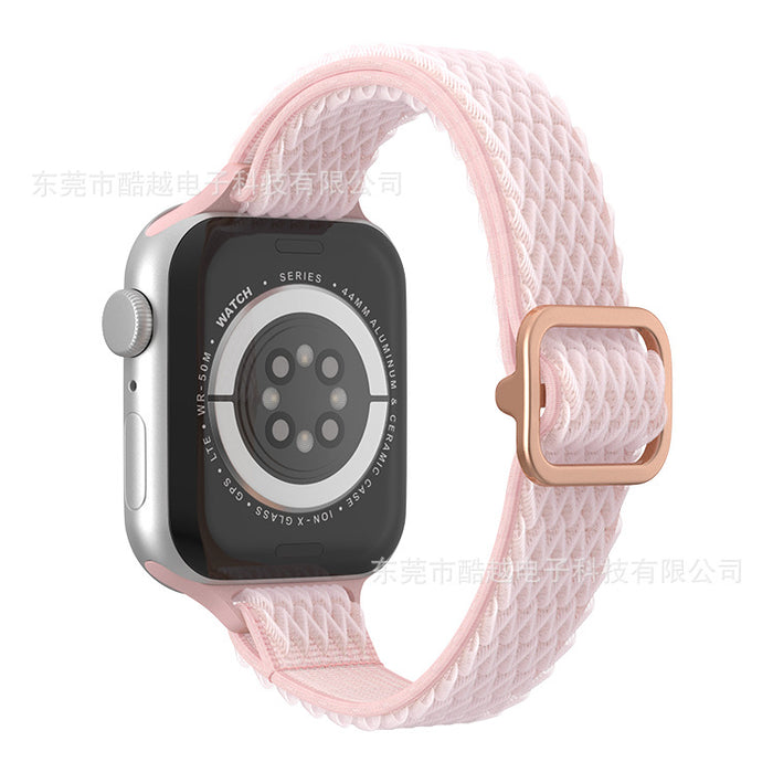 Wholesale Strap Nylon AppleWatch Woven Double Circle Wave Pattern Strap MOQ≥2 JDC-WD-KuYue005