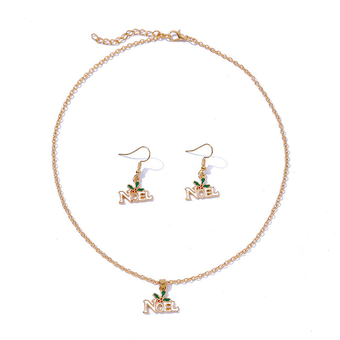 Wholesale Necklaces Alloy Christmas Collection Necklace Earrings Set MOQ≥2set JDC-NE-KaiWei009